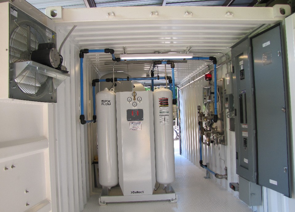 Custom-fabricated breathing air system built by Air Power Services, Inc.